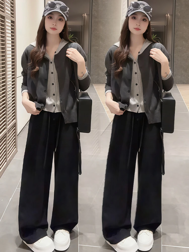 Модный повседневный комплект из худи и брюк с высокой талией и широкими штанинами для женщин, дышащий хлопок, осенняя коллекция
Модный повседневный комплект из худи и брюк с высокой талией и широкими штанинами для женщин, дышащий хлопок, осенняя коллекция