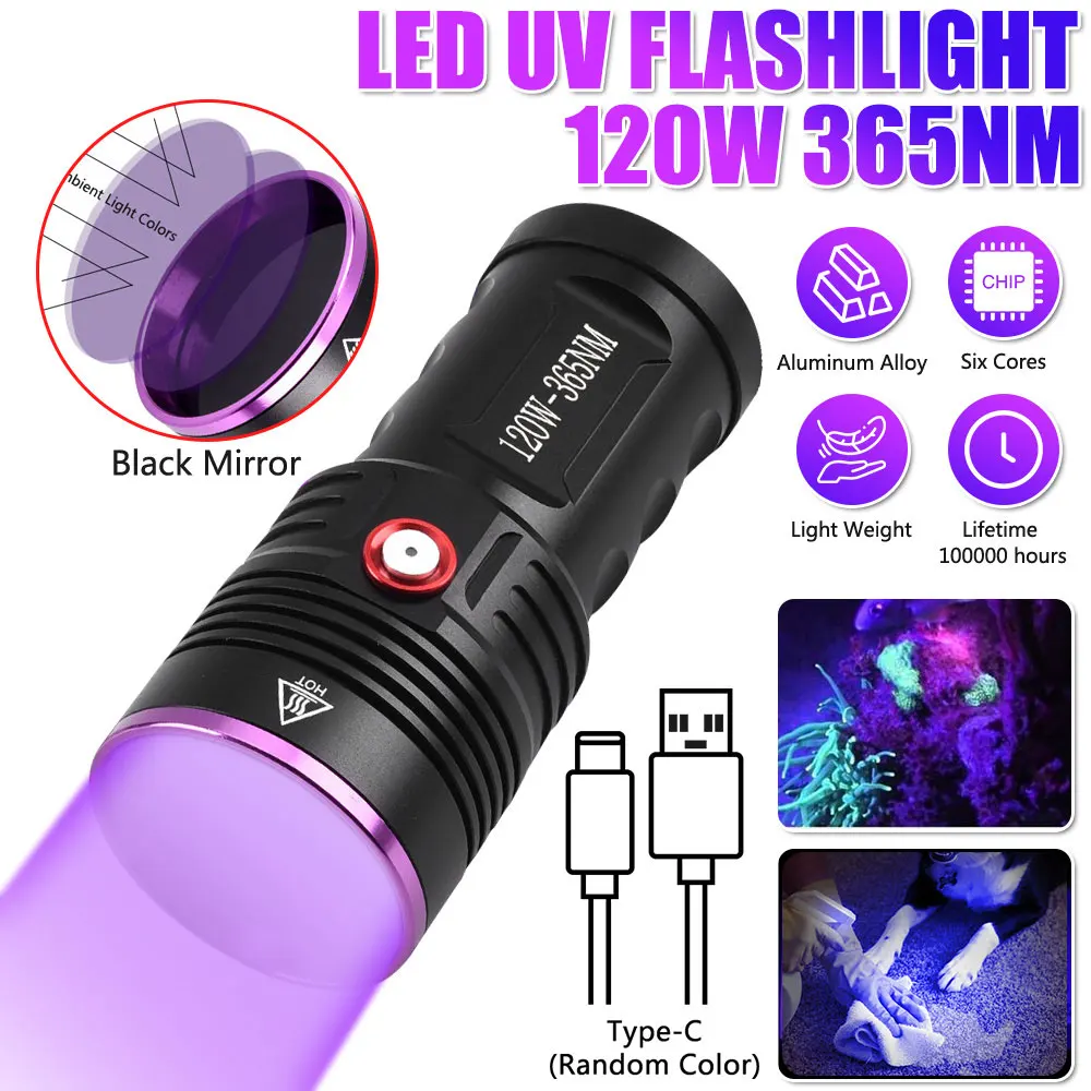 Мощный черный зеркальный фиолетовый фонарь для обнаружения света, мощный УФ-фонарик 365 нм, перезаряжаемая светодиодная ультрафиолетовая лампа
Мощный черный зеркальный фиолетовый фонарь для обнаружения света, мощный УФ-фонарик 365 нм, перезаряжаемая светодиодная ультрафиолетовая лампа