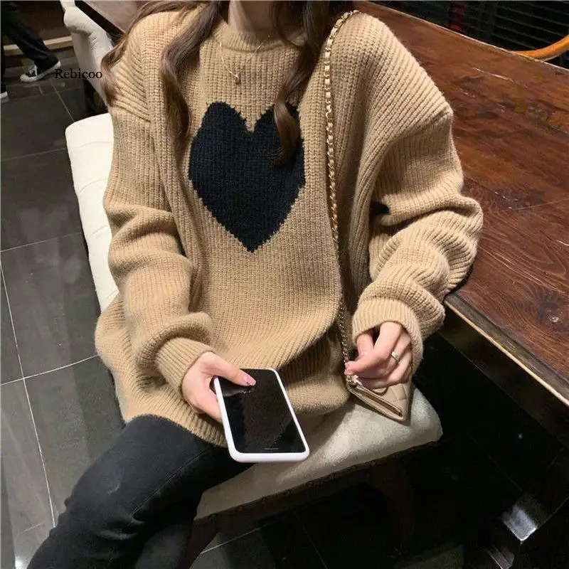 Pullovers Women Heart-printed Sweet Lovely Students Spring Loose Couple Soft Fashion Design Girls Leisure All-match
Pullovers Women Heart-printed Sweet Lovely Students Spring Loose Couple Soft Fashion Design Girls Leisure All-match