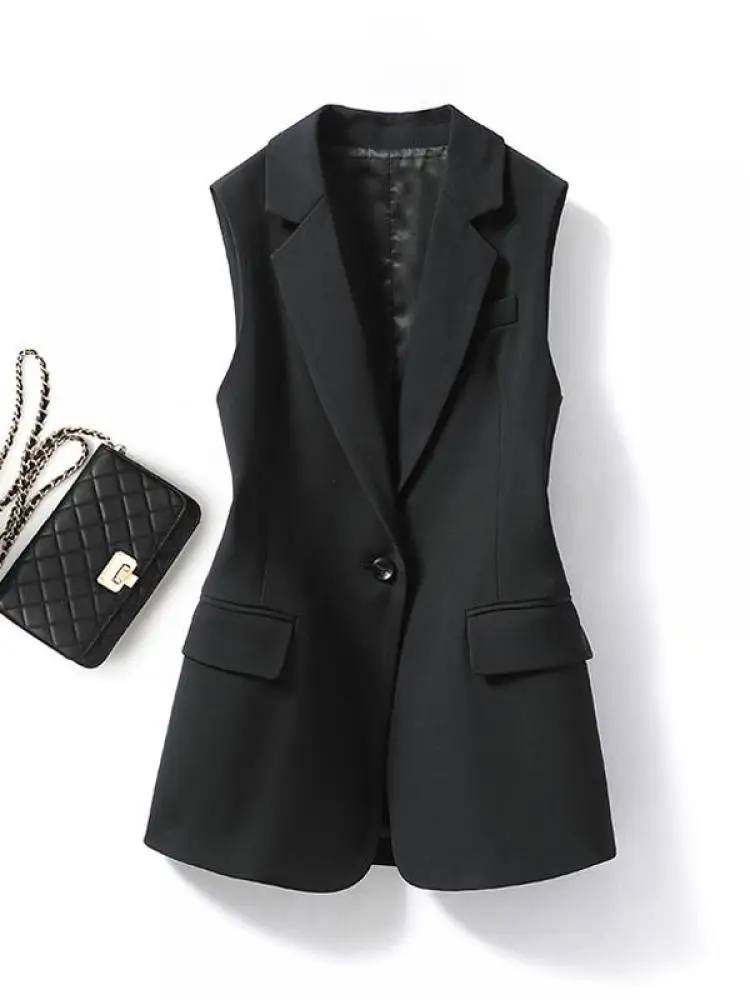 Plus Size Spring Autumn Elegant Sleeveless Cardigan Long Vest Coat Women's Single Button Versatile Tank Tops Casual Simplicity
Plus Size Spring Autumn Elegant Sleeveless Cardigan Long Vest Coat Women's Single Button Versatile Tank Tops Casual Simplicity