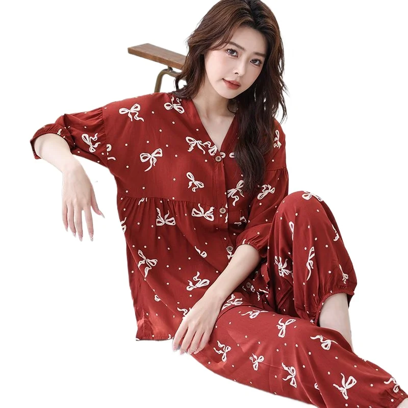 Women's Summer and Autumn Floral Cardigan Loungewear Sweet Can Be Worn Outside Pajamas Suit 2026 New Cotton and Silk Pajamas
Women's Summer and Autumn Floral Cardigan Loungewear Sweet Can Be Worn Outside Pajamas Suit 2026 New Cotton and Silk Pajamas