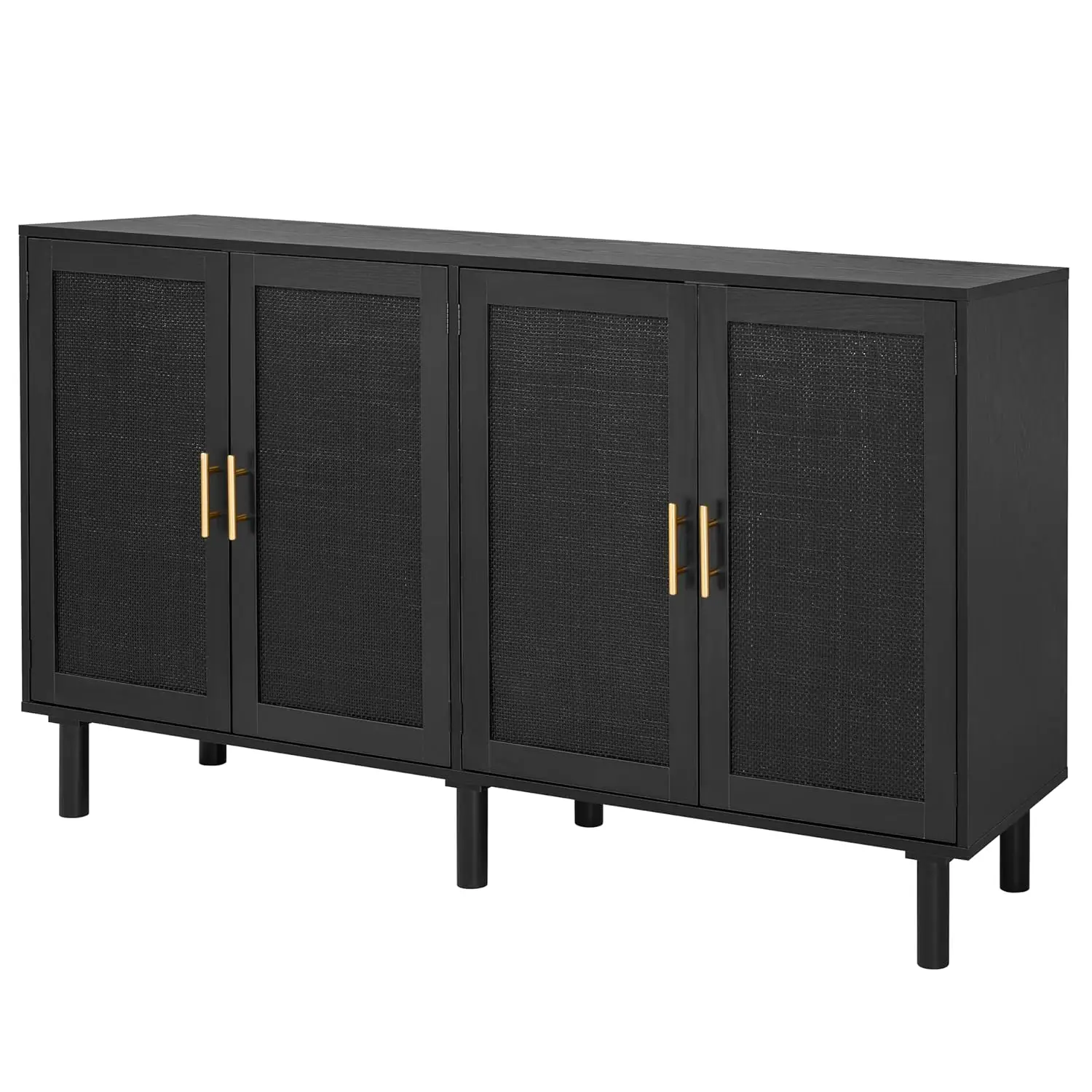 4 Door Sideboard Buffet Cabinet Kitchen Storage Cupboard Boho 62.3x15.7x34.6 Inches Black, Customized
4 Door Sideboard Buffet Cabinet Kitchen Storage Cupboard Boho 62.3x15.7x34.6 Inches Black, Customized
