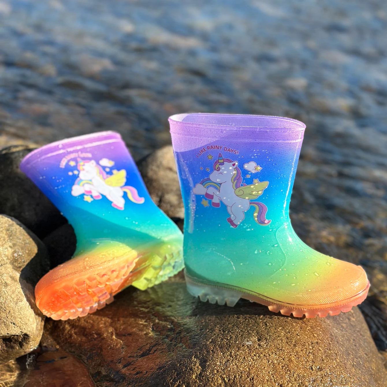 Boys and Girls Outdoor Cute Cartoon Unicorn Sequin PVC Rain Boots - Waterproof, Non-Slip, Wear-Resistant, In All Seasons
Boys and Girls Outdoor Cute Cartoon Unicorn Sequin PVC Rain Boots - Waterproof, Non-Slip, Wear-Resistant, In All Seasons