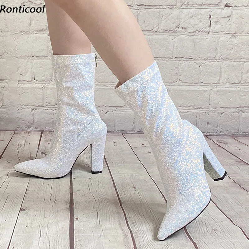 Ronticool, популярные женские зимние блестящие ботильоны с молнией сзади, массивные каблуки с острым носком, красивые серебряные клубные туфли, большие размеры 45, 47
Ronticool, популярные женские зимние блестящие ботильоны с молнией сзади, массивные каблуки с острым носком, красивые серебряные клубные туфли, большие размеры 45, 47