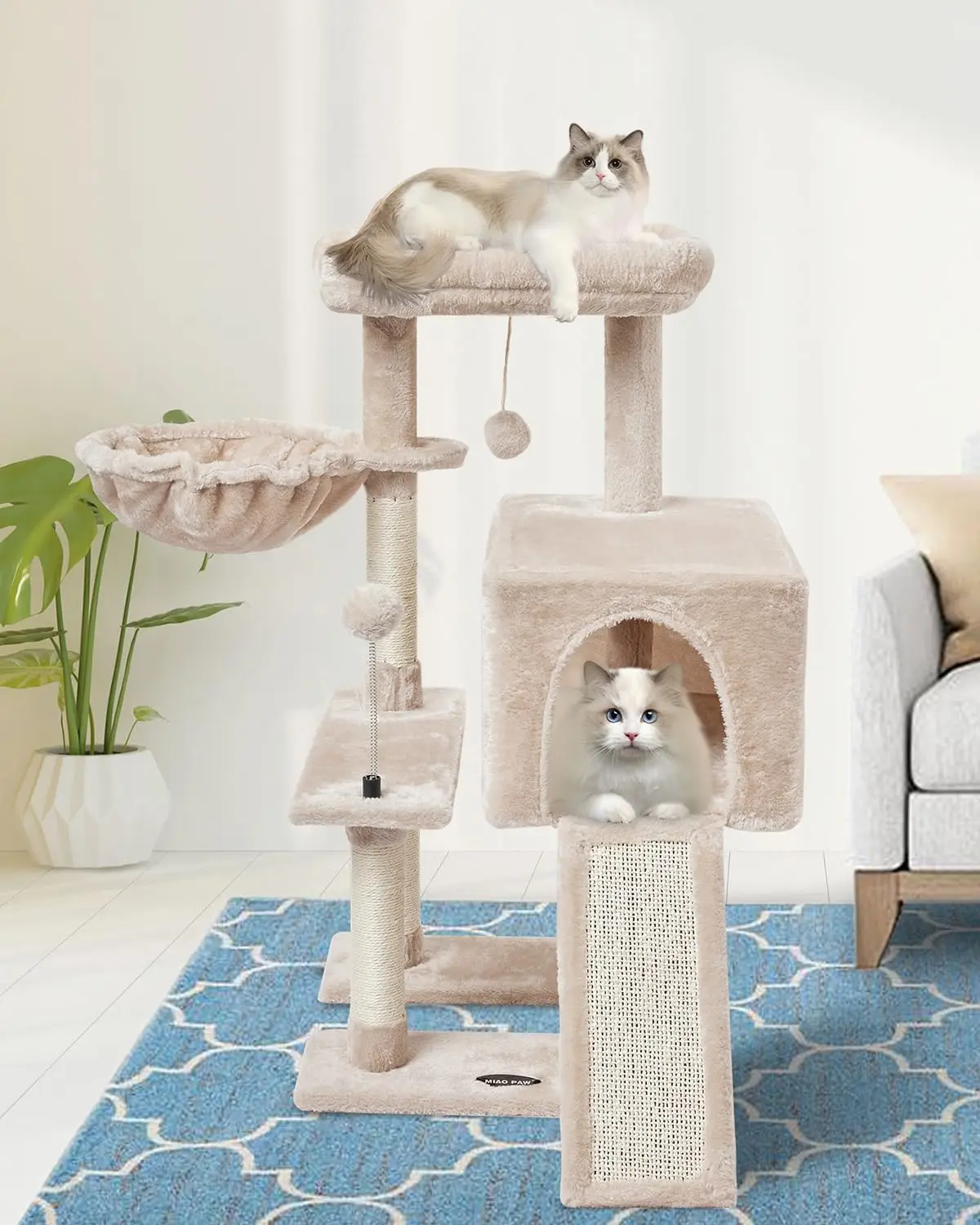 Beige Cute Cat Tree Tower for Indoor Cats Condo with Sisal Scratching Posts Jump Platform Furniture Activity Center Play
Beige Cute Cat Tree Tower for Indoor Cats Condo with Sisal Scratching Posts Jump Platform Furniture Activity Center Play