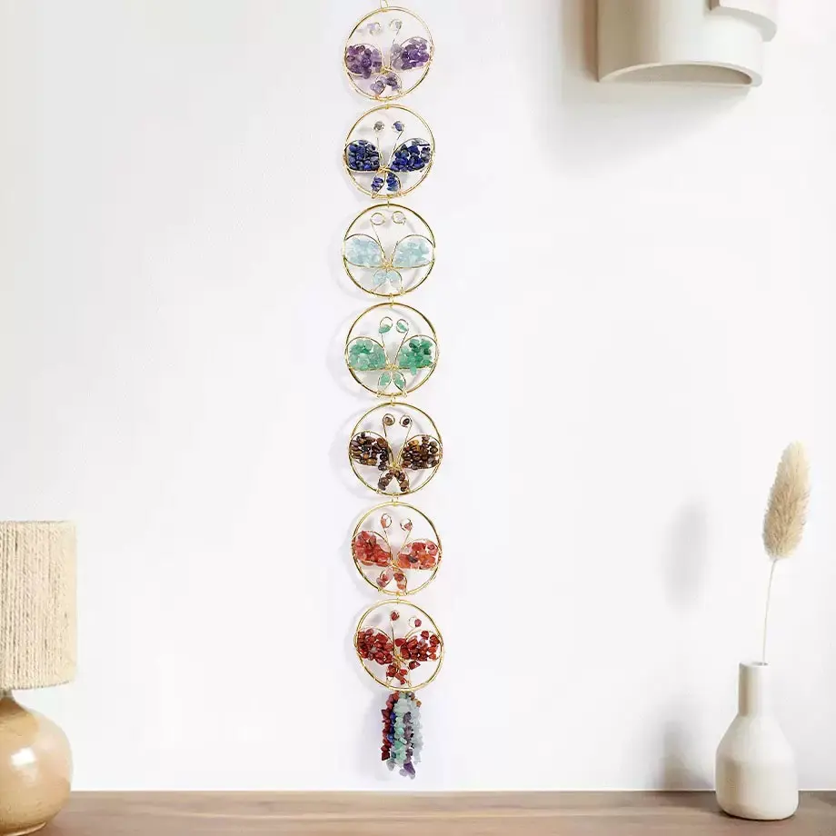 Butterfly 7 Chakras Natural Stone Crystal Hanging Ornament for Wall Home Office Home Decoration Feng Shui Yoga Handmade x432
Butterfly 7 Chakras Natural Stone Crystal Hanging Ornament for Wall Home Office Home Decoration Feng Shui Yoga Handmade x432