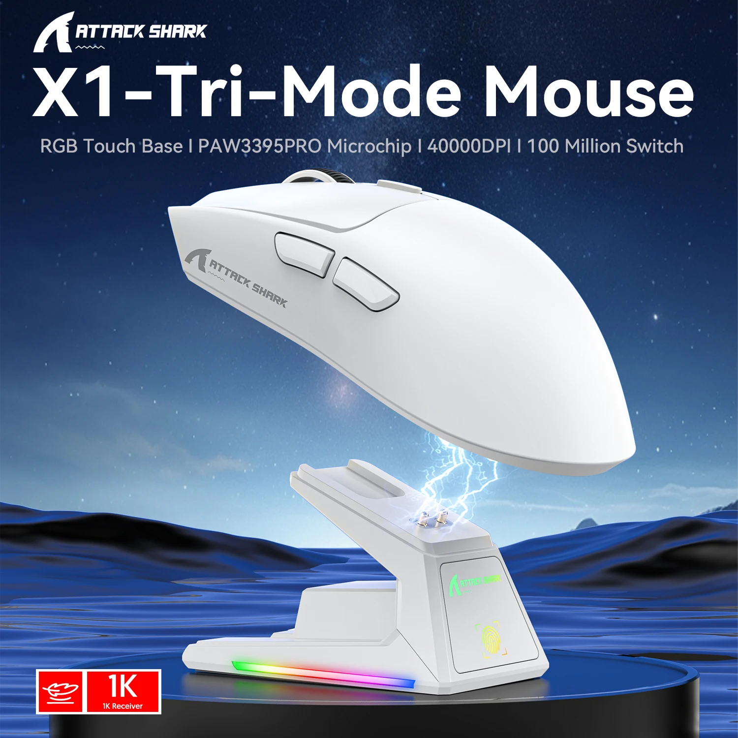 ATTACK SHARK X1 PAW3395PRO Gaming Wireless Mouse 53g Ultra-Light, 26000DPI, 100M 3 MODE, BT+2.4G Wireless, Magnetic Charger
ATTACK SHARK X1 PAW3395PRO Gaming Wireless Mouse 53g Ultra-Light, 26000DPI, 100M 3 MODE, BT+2.4G Wireless, Magnetic Charger