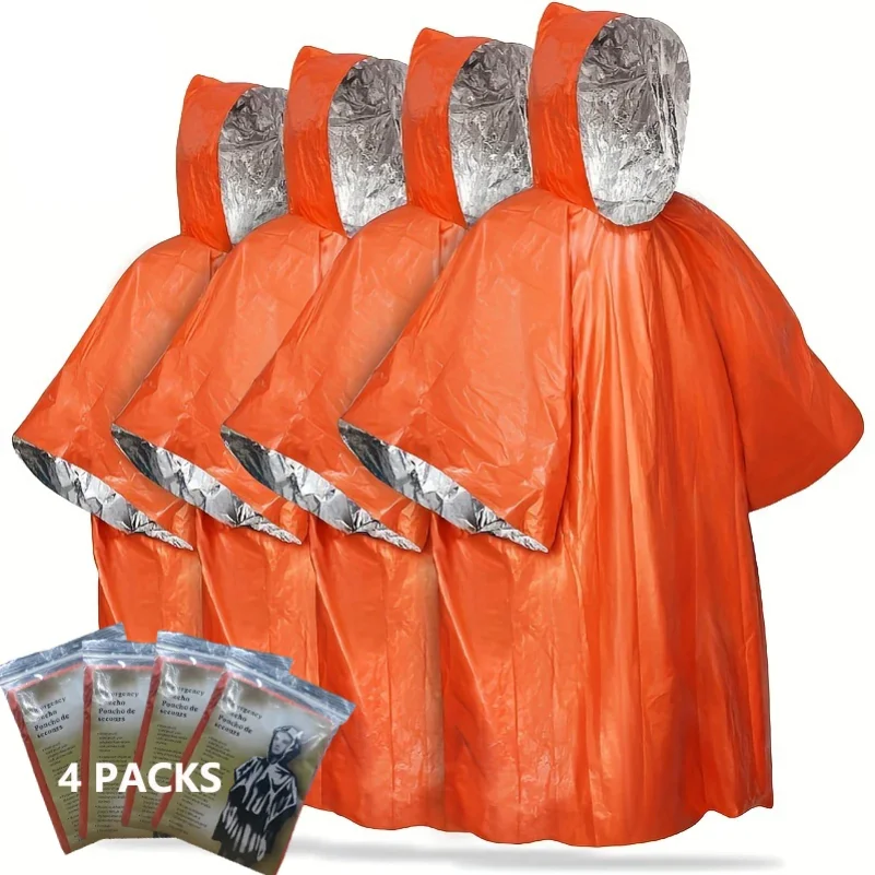 Hooded Emergency Rain Poncho, PE Material, Waterproof & Warm with Aluminum Coated Lining, Survival Emergency Blanket for Camping
Hooded Emergency Rain Poncho, PE Material, Waterproof & Warm with Aluminum Coated Lining, Survival Emergency Blanket for Camping