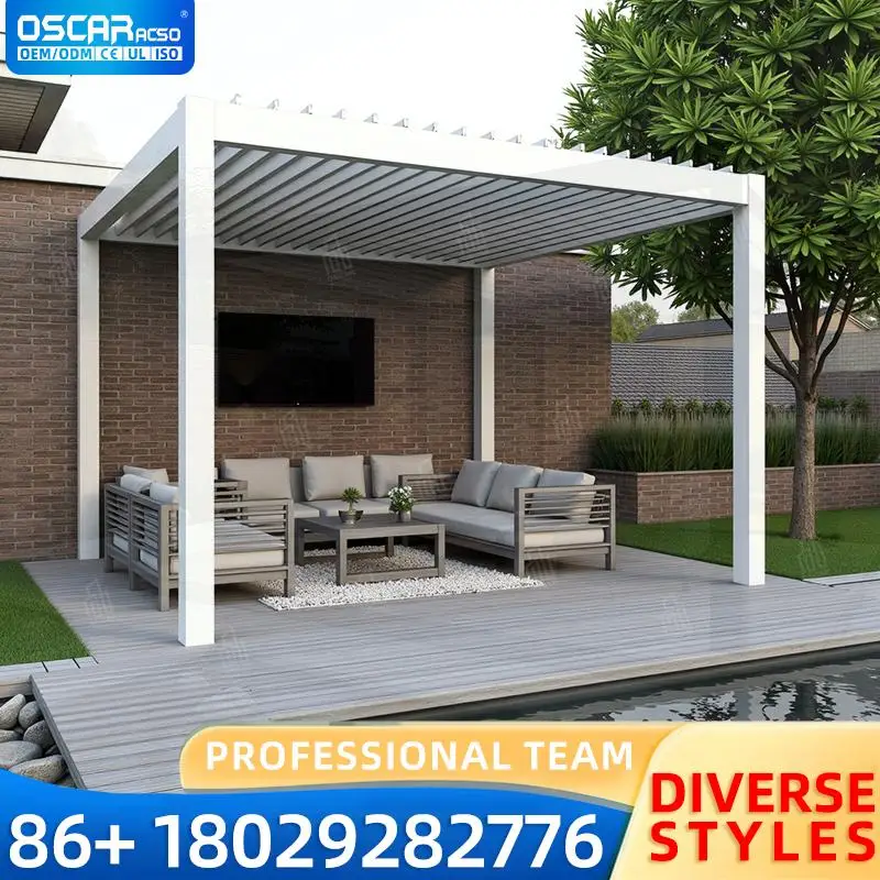 Waterproof Electric Bioclimatic Louver Aluminum Pergolas for Garden Patio Backyard pergola
Waterproof Electric Bioclimatic Louver Aluminum Pergolas for Garden Patio Backyard pergola