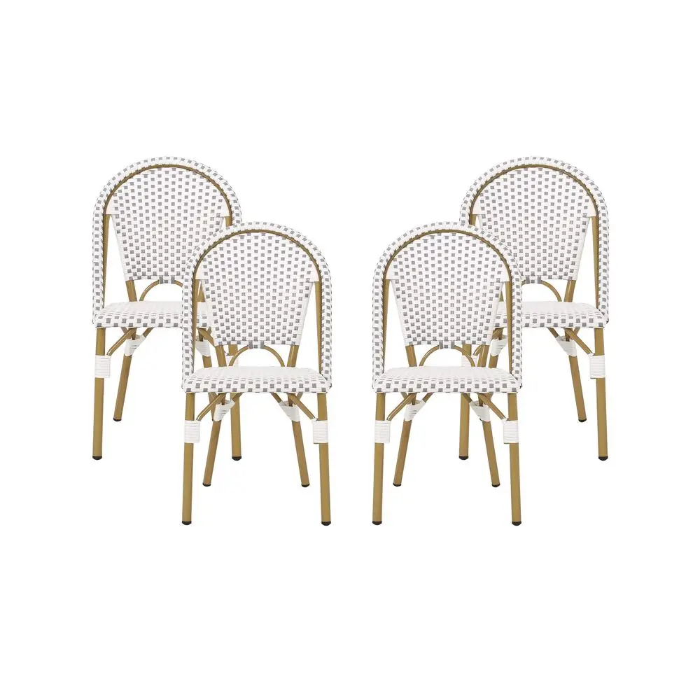 Philomena Outdoor French Bistro Chair Set of 4, Gray White Bamboo Print Finish
Philomena Outdoor French Bistro Chair Set of 4, Gray White Bamboo Print Finish