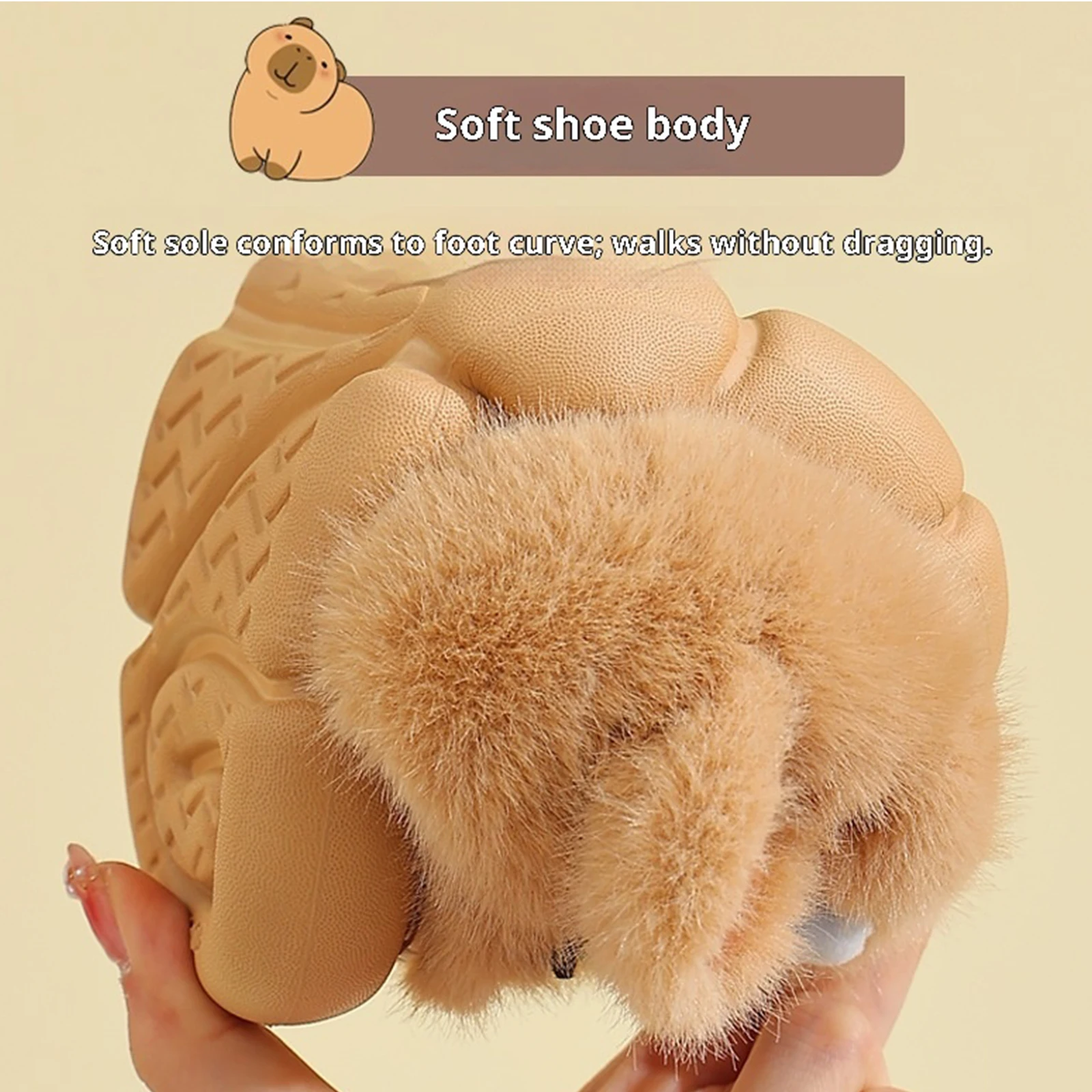 Capybara Plush Warm Cotton Slippers Lightweight Soft Fluffy Slip-On Shoes Cartoon Thicken Floor Slipper for Home Outdoor Office
Capybara Plush Warm Cotton Slippers Lightweight Soft Fluffy Slip-On Shoes Cartoon Thicken Floor Slipper for Home Outdoor Office