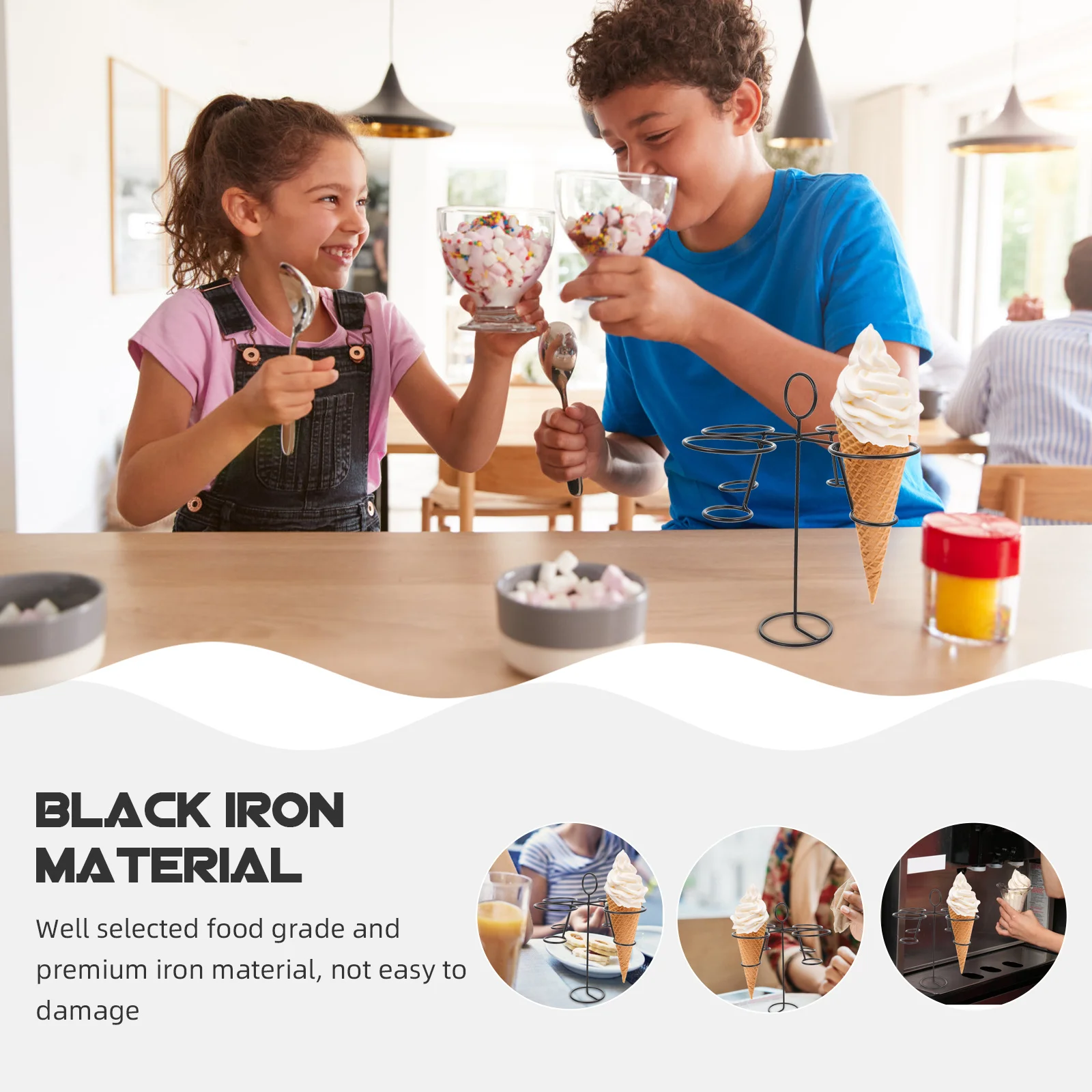 Ice Cream Cone Display Rack Decorative Iron Cone Holder Waffle Stand Easy Clean Desk Ice Cream Holder Display Rack
Ice Cream Cone Display Rack Decorative Iron Cone Holder Waffle Stand Easy Clean Desk Ice Cream Holder Display Rack