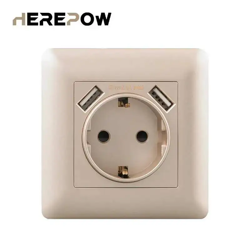 Herepow Wall Power USB Socket New Style Panel Bedroom Sockets AC 110V-250V 16A Wall Embedded Dual USB Socket EU Standard Outlet
Herepow Wall Power USB Socket New Style Panel Bedroom Sockets AC 110V-250V 16A Wall Embedded Dual USB Socket EU Standard Outlet