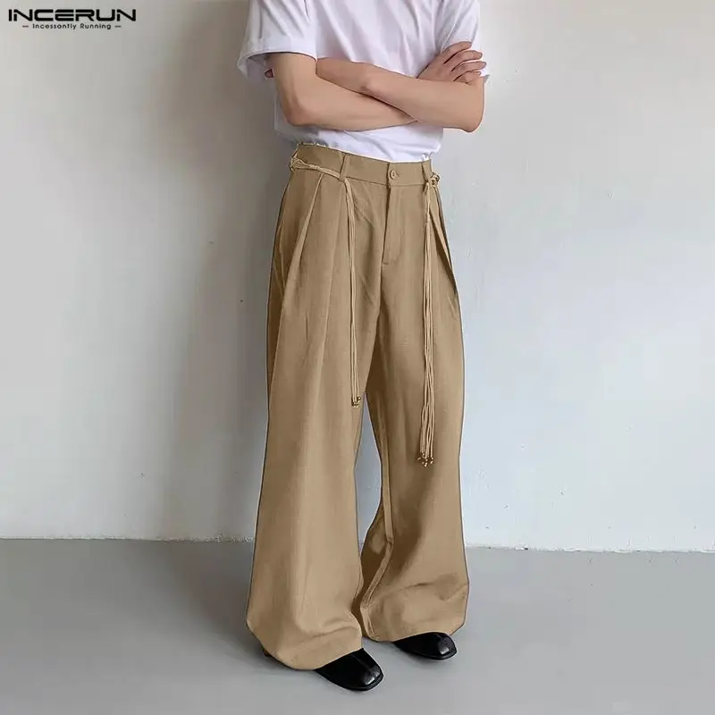 INCERUN мужские широкие брюки однотонные брюки на пуговицах для бега свободные повседневные брюки мужская уличная одежда корейский стиль модные мужские длинные брюки S-5XL 
INCERUN мужские широкие брюки однотонные брюки на пуговицах для бега свободные повседневные брюки мужская уличная одежда корейский стиль модные мужские длинные брюки S-5XL