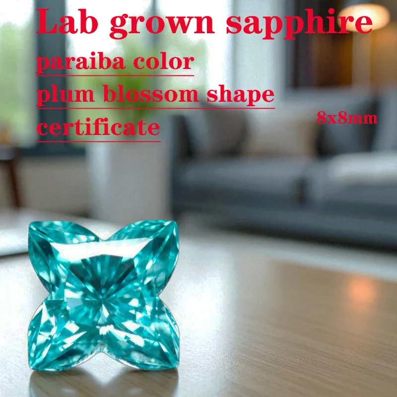 Paraiba Plum Blossom Shape Lab Grown Gemstone VVS1 AGL Certificate for DIY Charms Jewelry Making Materials Factory Wholesale
Paraiba Plum Blossom Shape Lab Grown Gemstone VVS1 AGL Certificate for DIY Charms Jewelry Making Materials Factory Wholesale