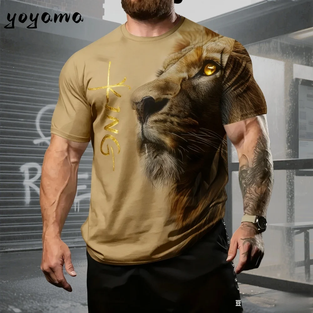 Men's T-Shirt Lion Pattern Men's Vintage T-Shirt Gradient Graphic Tee Summer Short Sleeve Top O-Neck Breathable Y2k Clothes Man 
Men's T-Shirt Lion Pattern Men's Vintage T-Shirt Gradient Graphic Tee Summer Short Sleeve Top O-Neck Breathable Y2k Clothes Man