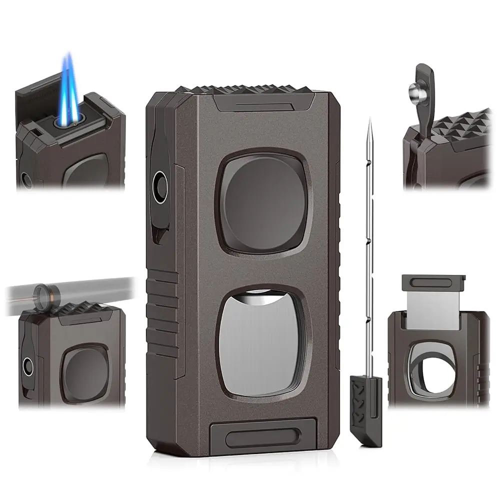 Ailexpress Recommendation - 5-in-1 Torch Lighter with Holder, Straight Cutter, Punch, Windproof 2 Jet Flames, Draw Enhancer Tool
Ailexpress Recommendation - 5-in-1 Torch Lighter with Holder, Straight Cutter, Punch, Windproof 2 Jet Flames, Draw Enhancer Tool
