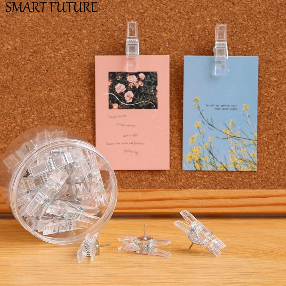 20Pcs/Box Mini Transparent Clip Push Pins Creative DIY Thumb Tacks Reusable Convenient Decorative Studs Office&School Supplies
20Pcs/Box Mini Transparent Clip Push Pins Creative DIY Thumb Tacks Reusable Convenient Decorative Studs Office&School Supplies