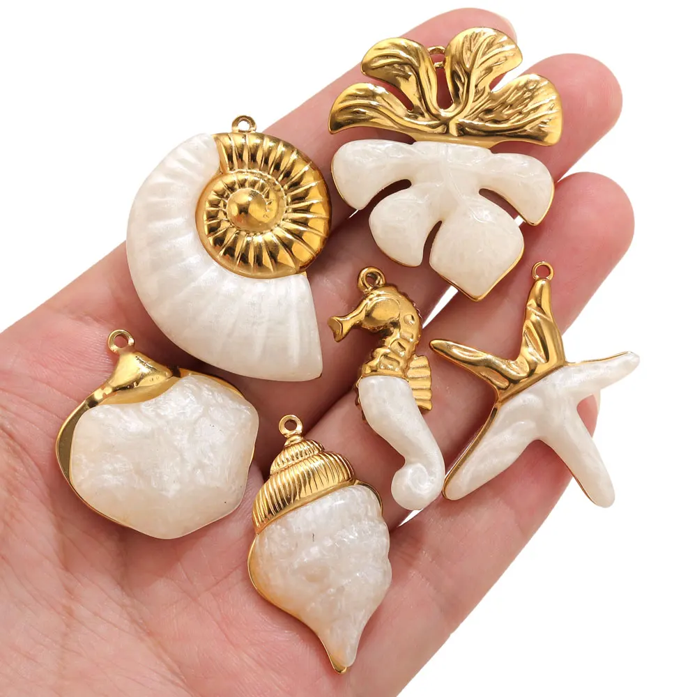 2pcs Stainless Steel Conch Starfish Charms For Jewelry Making Beach Pendants Necklace Findings Handmade Charm Craft Accessories
2pcs Stainless Steel Conch Starfish Charms For Jewelry Making Beach Pendants Necklace Findings Handmade Charm Craft Accessories