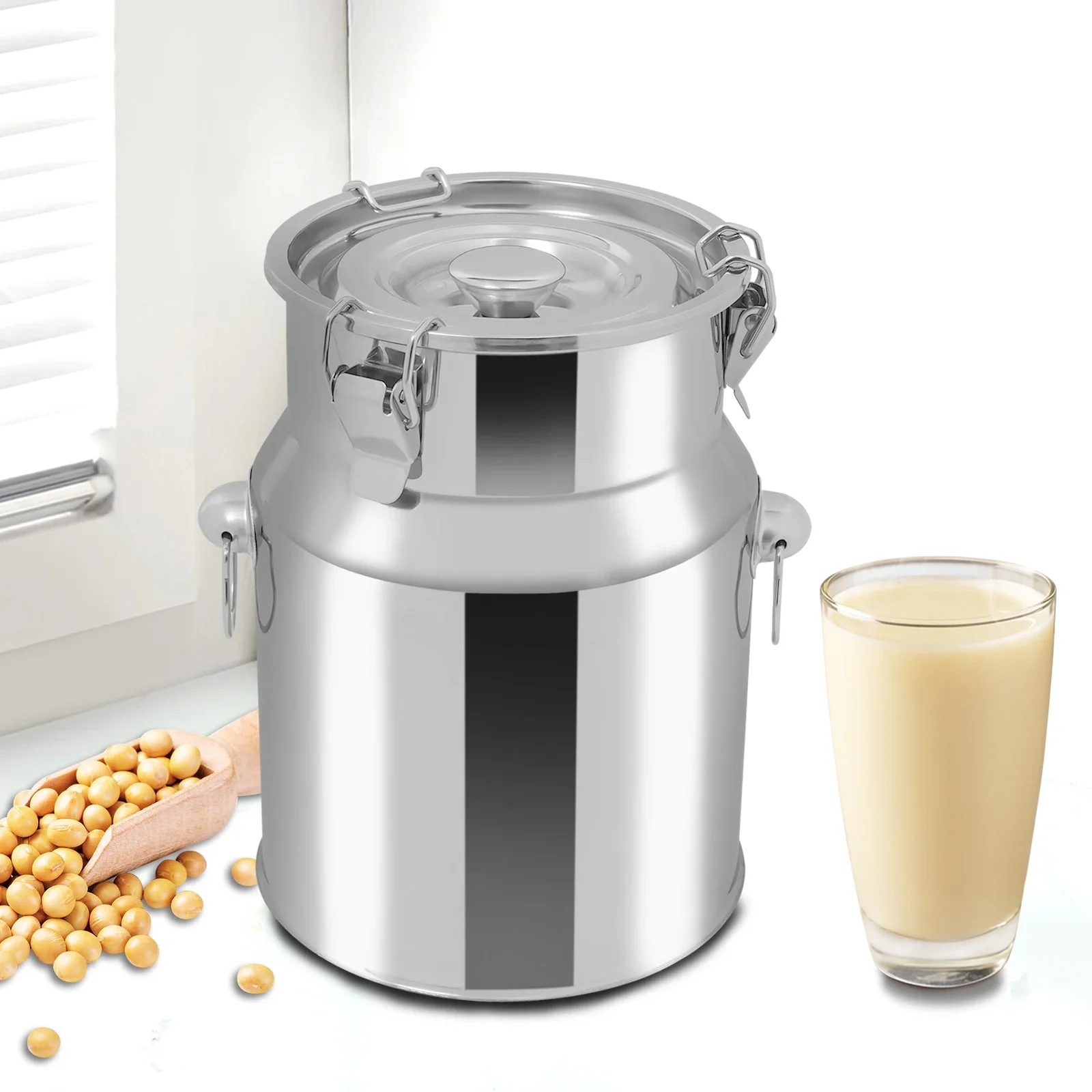 5L/1.32Gal Milk Can Stainless Steel Seamless Milk Jug Milk Pail, Anti-Leak Liquid Storage Container w/ Tight Lid and Handle
5L/1.32Gal Milk Can Stainless Steel Seamless Milk Jug Milk Pail, Anti-Leak Liquid Storage Container w/ Tight Lid and Handle