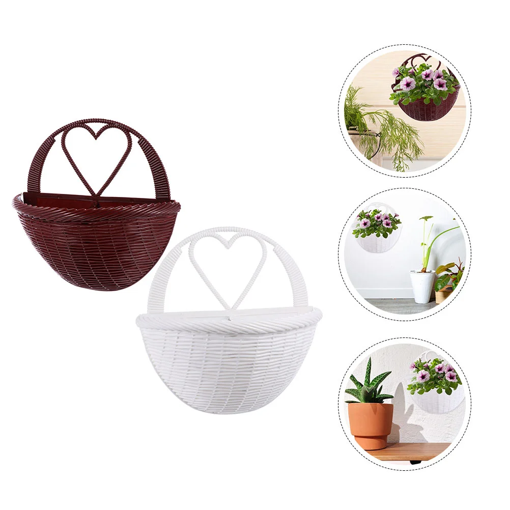 2 Pcs to Weave Imitation Rattan Flower Basket Pots for Plants Flowers Plastic Wall Mount Holder
2 Pcs to Weave Imitation Rattan Flower Basket Pots for Plants Flowers Plastic Wall Mount Holder