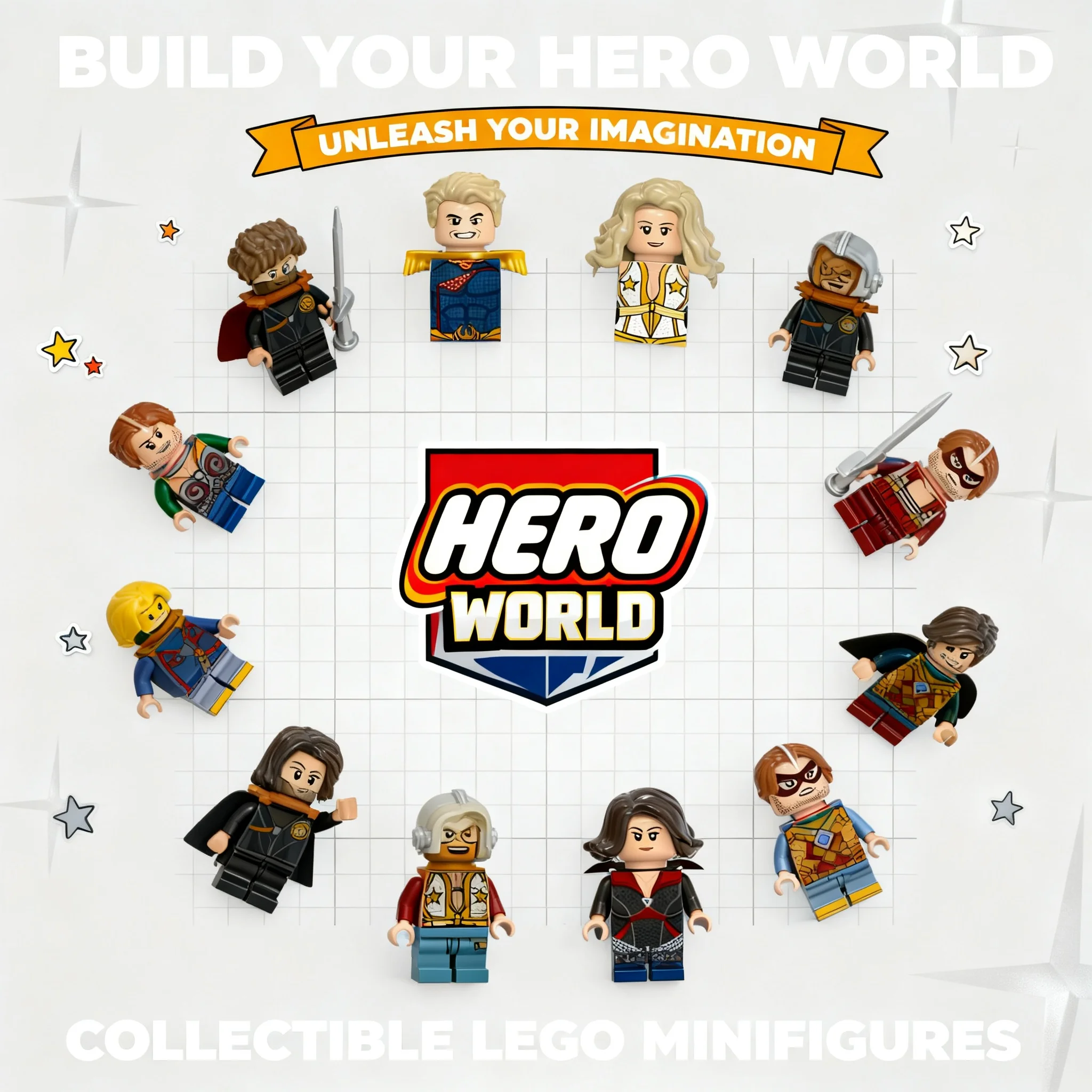 Homelander Starlight Queen Maeve A Train MOC Soldier Boy Stormfront The Deep Crimson Countess Building Blocks Bricks Set Kit
Homelander Starlight Queen Maeve A Train MOC Soldier Boy Stormfront The Deep Crimson Countess Building Blocks Bricks Set Kit