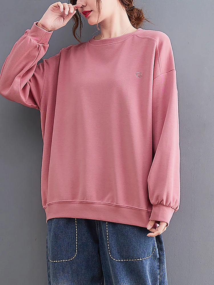 7062 Autumn New Fashion Women Sweatshirts Simple Embroidery All-Match o-Neck Long Sleeve Casual Loose Female T-Shirts Pullover
7062 Autumn New Fashion Women Sweatshirts Simple Embroidery All-Match o-Neck Long Sleeve Casual Loose Female T-Shirts Pullover