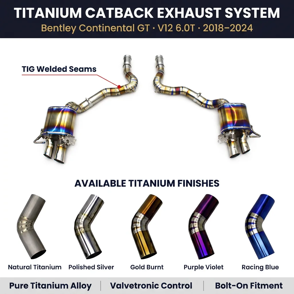 OEM Titanium Exhaust System For Bentley Continental GT V12 6.0T 2018-2024 Factory Valve Muffler Catback Quad Outlet
OEM Titanium Exhaust System For Bentley Continental GT V12 6.0T 2018-2024 Factory Valve Muffler Catback Quad Outlet