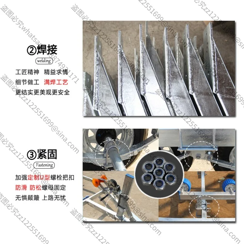 Suitable for tugboat rack, assault boat trailer, roller trailer, rubber speedboat, yacht trailer
Suitable for tugboat rack, assault boat trailer, roller trailer, rubber speedboat, yacht trailer