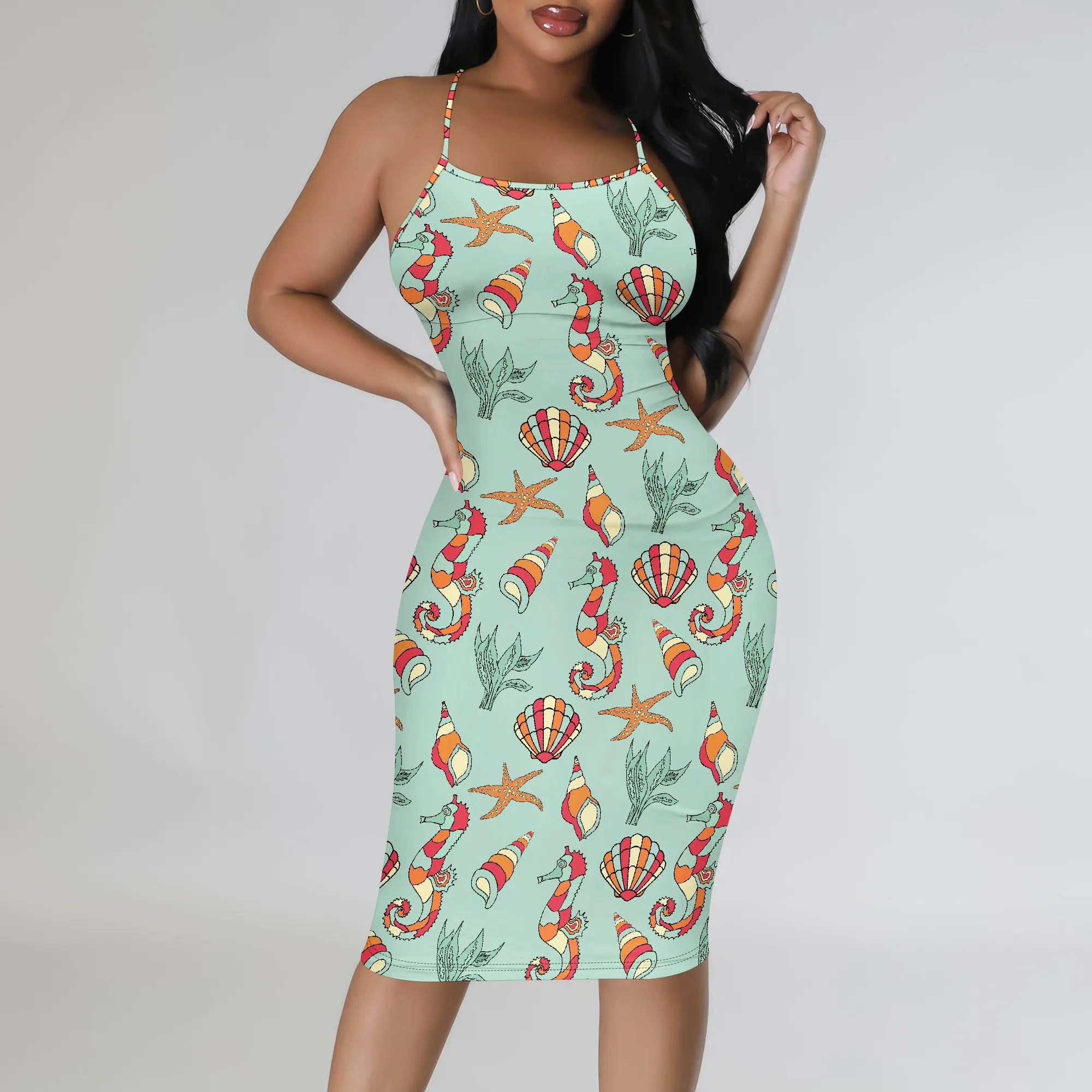 Women's Summer Boho Ocean Print Bodycon Midi Dress Sexy Stretchy for Beach Party Night Out Wedding Guests
Women's Summer Boho Ocean Print Bodycon Midi Dress Sexy Stretchy for Beach Party Night Out Wedding Guests