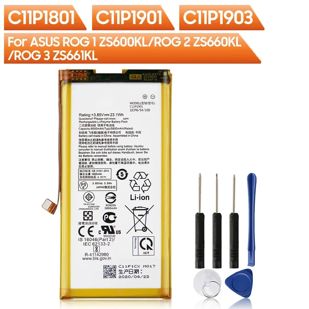 C11P1801 C11P1901 C11P1903 Replacement Phone Battery For ASUS ROG Phone ZS600KL ROG Phone 2 ZS660KL ROG Phone 3 ZS661KL + Tools
C11P1801 C11P1901 C11P1903 Replacement Phone Battery For ASUS ROG Phone ZS600KL ROG Phone 2 ZS660KL ROG Phone 3 ZS661KL + Tools