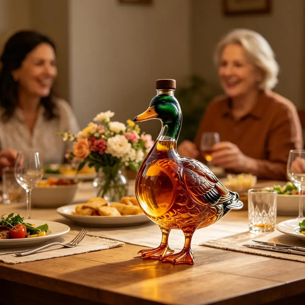 Smooth Taste Whiskey Decanter Duck Whiskey Decanter with Stopper Straight Bourbon Glass Bottle 350ml Novelty Liquor for Home
Smooth Taste Whiskey Decanter Duck Whiskey Decanter with Stopper Straight Bourbon Glass Bottle 350ml Novelty Liquor for Home