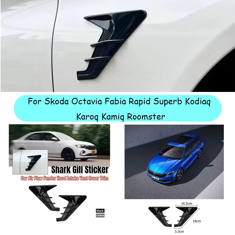 For Skoda 2PCS Carbon Fiber Car Air Flow Fender Hood Intake Vent Cover Trim Side Wing Shark Gill Ventilation Stickers
For Skoda 2PCS Carbon Fiber Car Air Flow Fender Hood Intake Vent Cover Trim Side Wing Shark Gill Ventilation Stickers