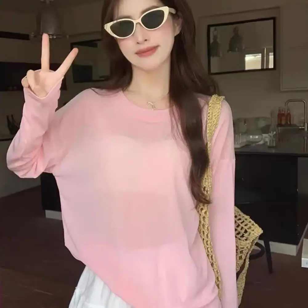 Sexy Mesh Long Sleeve T Shirt Solid Turtleneck Transparent Mesh Tops Long Sleeve Ladies T-Shirts Women Clothing Girls Basic Tops
Sexy Mesh Long Sleeve T Shirt Solid Turtleneck Transparent Mesh Tops Long Sleeve Ladies T-Shirts Women Clothing Girls Basic Tops