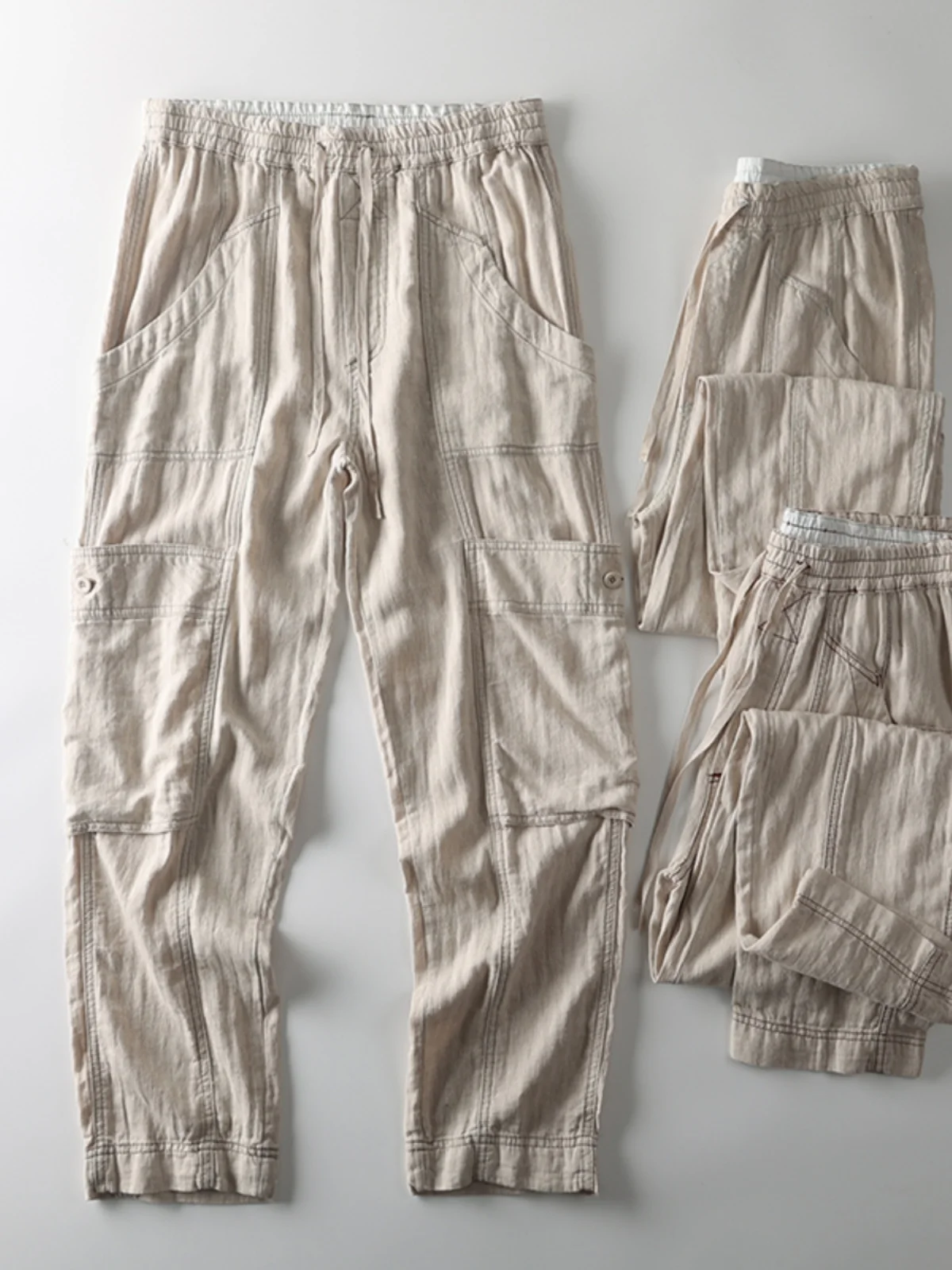 High-End Waed Cotton Linen Men's Summer Lightweight Loose Waist Multi-ket Workwear Breathable Moisture-ng Trousers
High-End Waed Cotton Linen Men's Summer Lightweight Loose Waist Multi-ket Workwear Breathable Moisture-ng Trousers