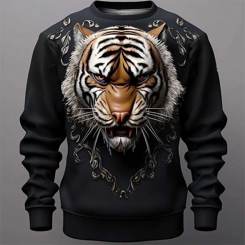 3D Print Animal Tiger Pattern Men's Sweatshirts Autumn Fashion Creative Design Long Sleeve Pullover Loose O-Neck Breathable Tops 
3D Print Animal Tiger Pattern Men's Sweatshirts Autumn Fashion Creative Design Long Sleeve Pullover Loose O-Neck Breathable Tops