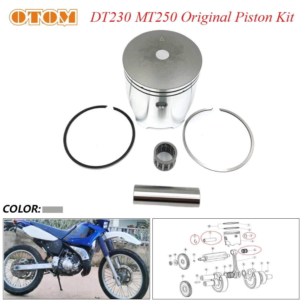 Motorcycle Original Piston Kit 66.8mm and Pin 16mm For YAMAHA DT230 LONCIN MT250 TSE250R Piston Ring Dirt Bike Engine Accessorie
Motorcycle Original Piston Kit 66.8mm and Pin 16mm For YAMAHA DT230 LONCIN MT250 TSE250R Piston Ring Dirt Bike Engine Accessorie