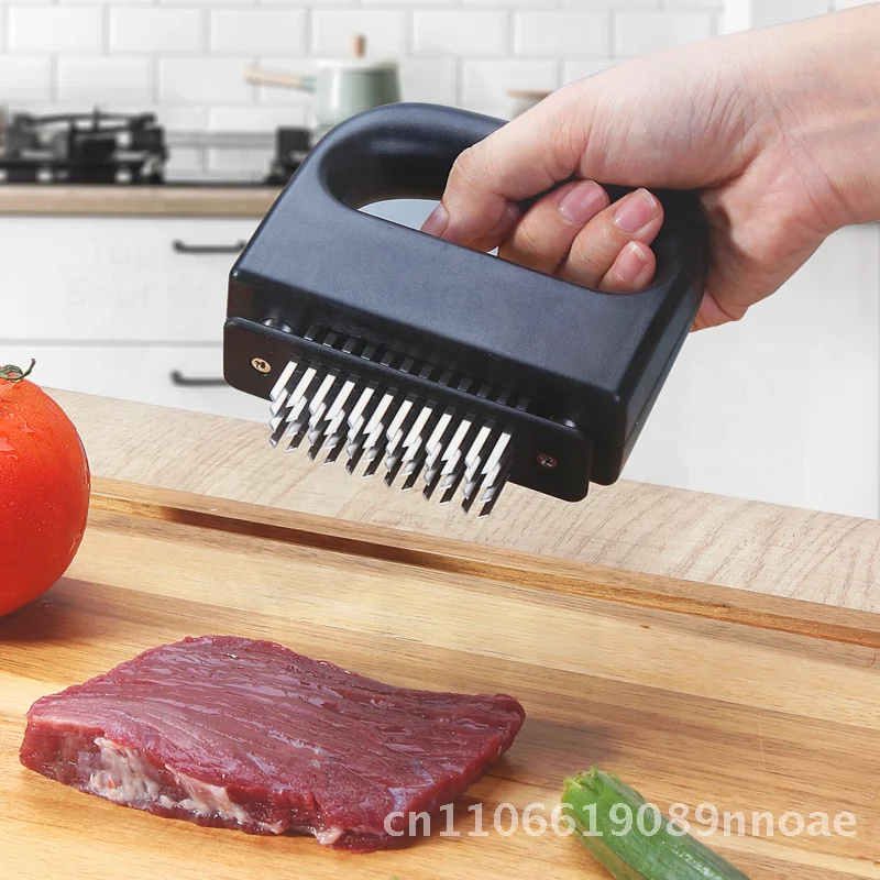 48-Pin Meat Tenderizer Tool Stainless Steel Household Kitchen Device for Pig Steak Prick Hole Taste Needle for Tenderizing Meat
48-Pin Meat Tenderizer Tool Stainless Steel Household Kitchen Device for Pig Steak Prick Hole Taste Needle for Tenderizing Meat