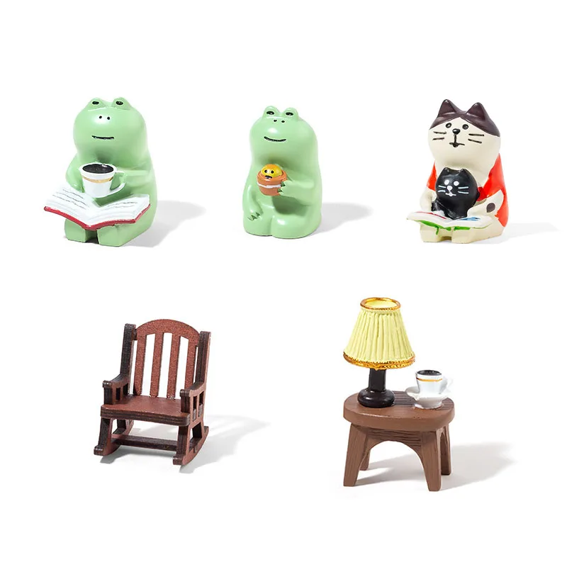 5pcs Frog Figurines Frog Drinking Coffee with Chair Cat Read Book Ornament Table Office Home Decor Crafts Collect Gift
5pcs Frog Figurines Frog Drinking Coffee with Chair Cat Read Book Ornament Table Office Home Decor Crafts Collect Gift