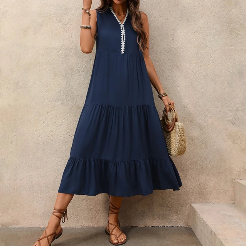 Dress Women Long Dresses A Line Vestidos Ruffles Y2k Streetwear V Neck Sleeveless Elegant Splice Party Night Beach Casual 2026
Dress Women Long Dresses A Line Vestidos Ruffles Y2k Streetwear V Neck Sleeveless Elegant Splice Party Night Beach Casual 2026