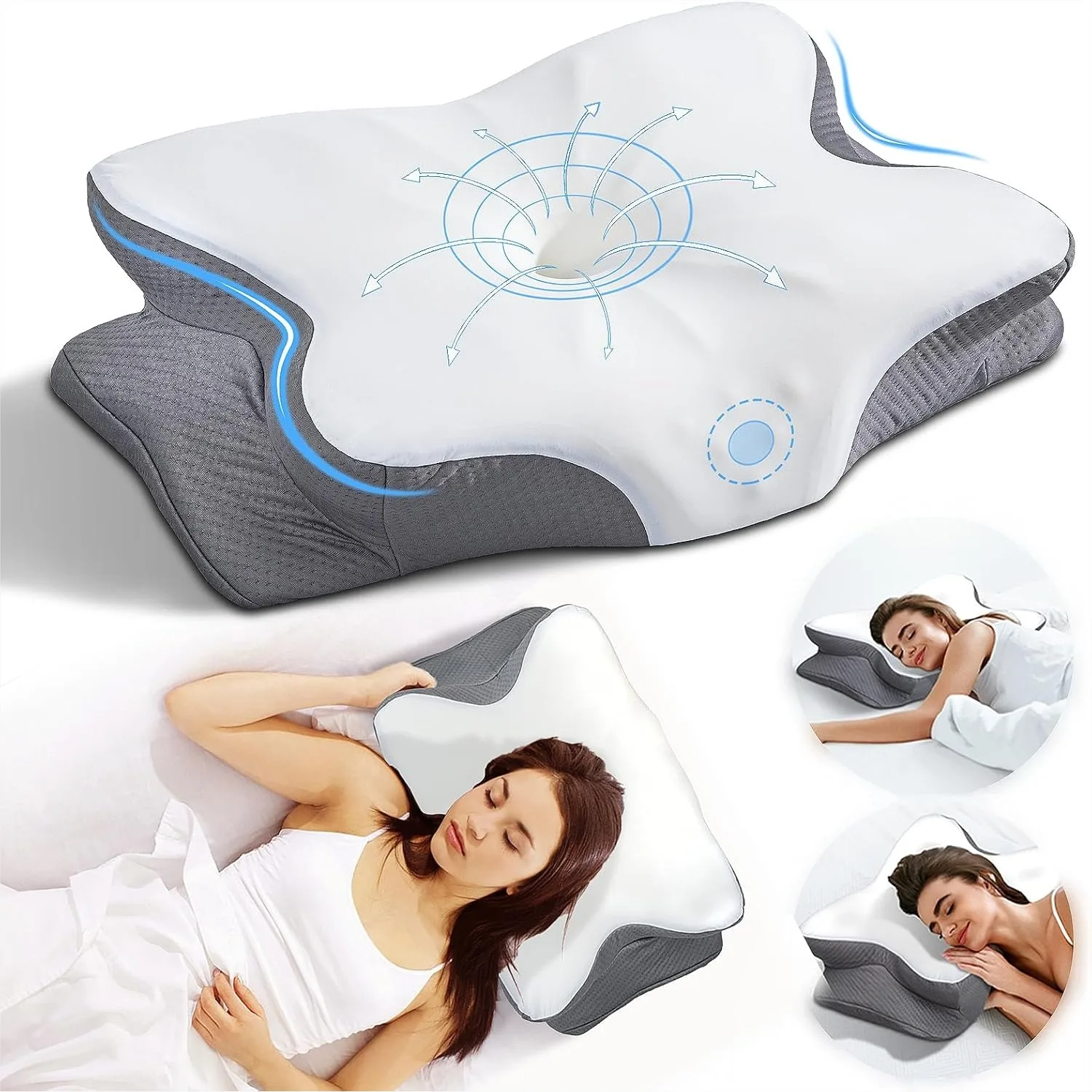 Ergonomic Memory Foam Neck Pillow for Sleeping, Contour Support with Cooling Pillowcase
Ergonomic Memory Foam Neck Pillow for Sleeping, Contour Support with Cooling Pillowcase