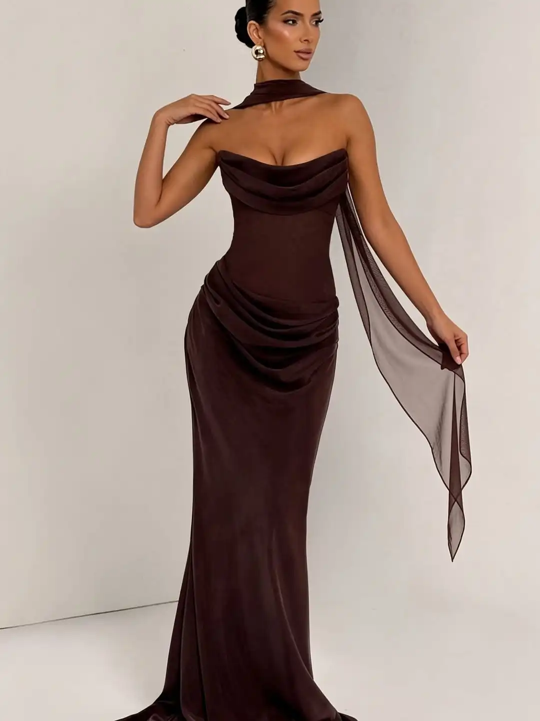Strapless Evening Dress with Corset Back and Draped Bodice Floor Length Elegant Party Dress Wedding Guest Women's Formal Evening
Strapless Evening Dress with Corset Back and Draped Bodice Floor Length Elegant Party Dress Wedding Guest Women's Formal Evening