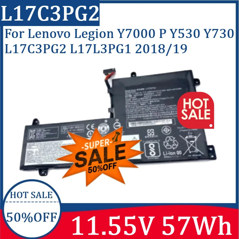 New L17C3PG2 Laptop Battery For Lenovo Legion Y7000 P Y530 Y730 L17C3PG2 L17L3PG1 2018/19 L17M3PG2 L17M3PG1 L17C3PG1
New L17C3PG2 Laptop Battery For Lenovo Legion Y7000 P Y530 Y730 L17C3PG2 L17L3PG1 2018/19 L17M3PG2 L17M3PG1 L17C3PG1