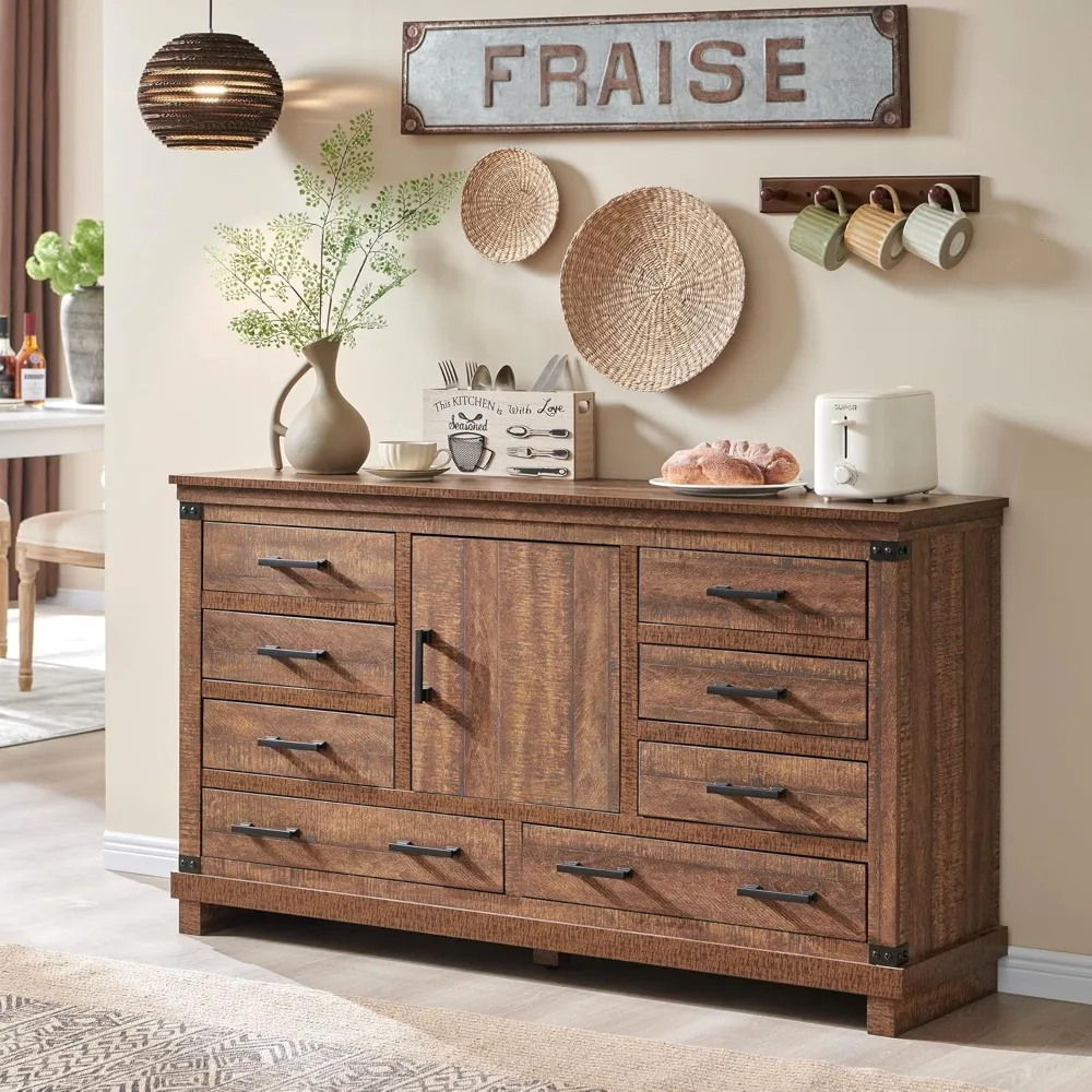 Farmhouse Large Buffet Sideboard Cabinet with 8 Drawers and Adjustable Shelf, Buffet Table Coffee Bar Wine Bar Storage Cabinet
Farmhouse Large Buffet Sideboard Cabinet with 8 Drawers and Adjustable Shelf, Buffet Table Coffee Bar Wine Bar Storage Cabinet