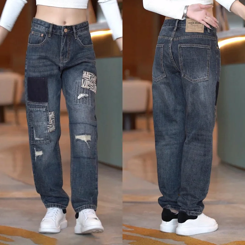 Harajuku Style Patchwork Denim Jeans Men's Fashion Casual Straight Leg Loose Fit Autumn Winter Youth Teenagers Wear
Harajuku Style Patchwork Denim Jeans Men's Fashion Casual Straight Leg Loose Fit Autumn Winter Youth Teenagers Wear