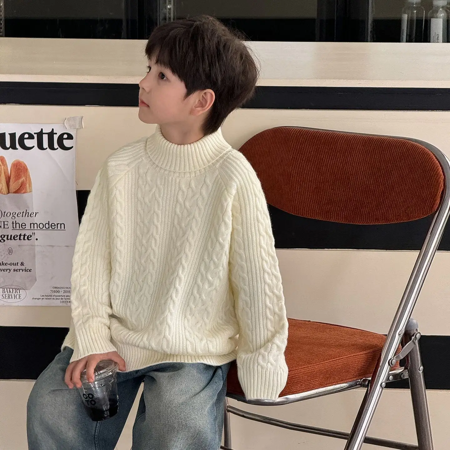 Boys Warm Cable Knit Fall Winter Middle Kids Winter New Year Outfit High Neck Pullover Knit Sweater Christmas Boys Sweater
Boys Warm Cable Knit Fall Winter Middle Kids Winter New Year Outfit High Neck Pullover Knit Sweater Christmas Boys Sweater
