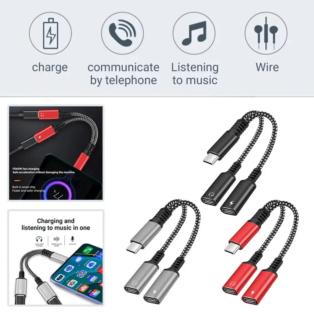 2IN1 Type C To 3.5mm Jack Earphone Charging Cable Converter USB 3.0 to Type C OTG Adapter for MacbookPro Hua D0V9
2IN1 Type C To 3.5mm Jack Earphone Charging Cable Converter USB 3.0 to Type C OTG Adapter for MacbookPro Hua D0V9