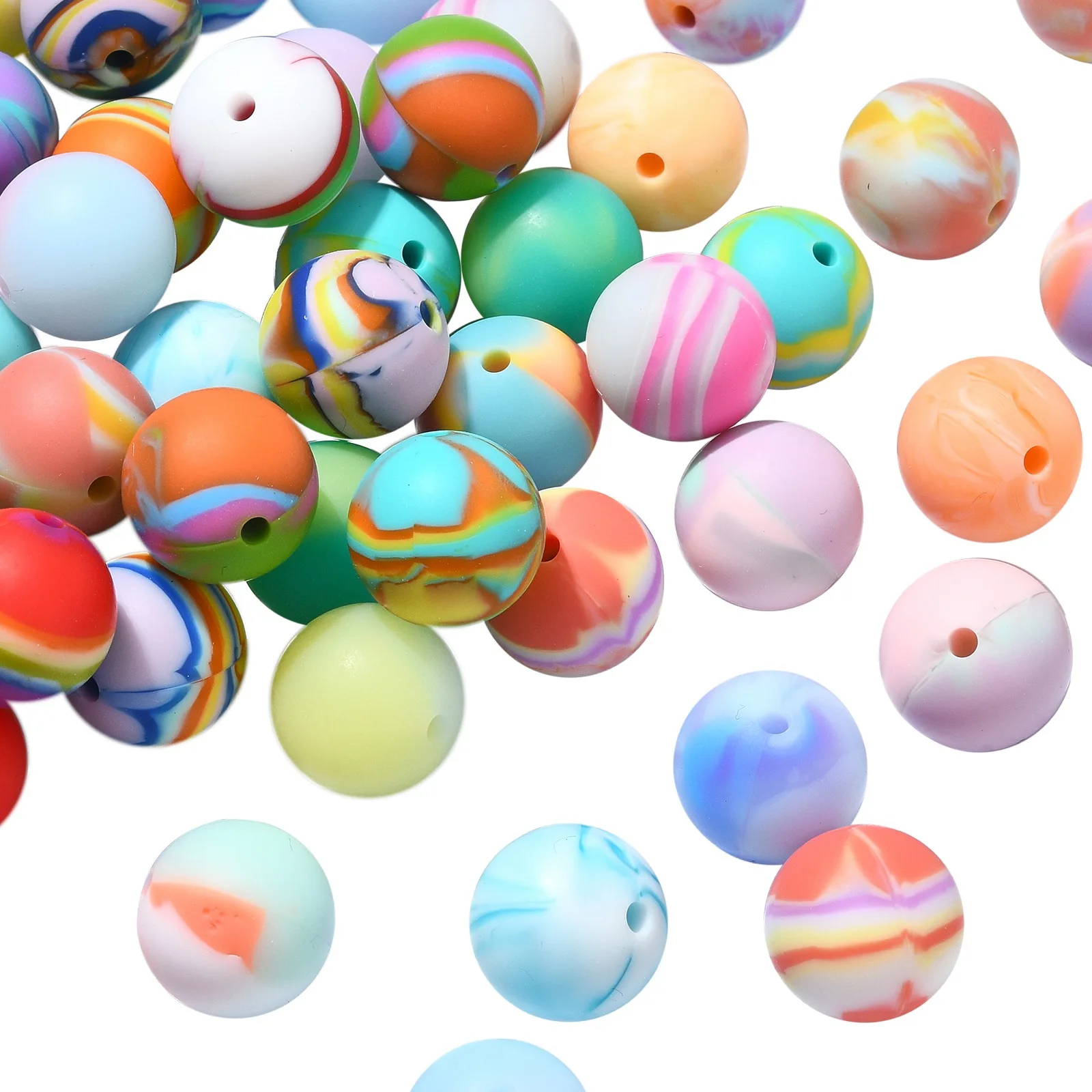Pandahall 100Pcs 15mm Round Silicone Beads Rainbow Color Round Loose Spacer Beads for Necklace Bracelet Making
Pandahall 100Pcs 15mm Round Silicone Beads Rainbow Color Round Loose Spacer Beads for Necklace Bracelet Making