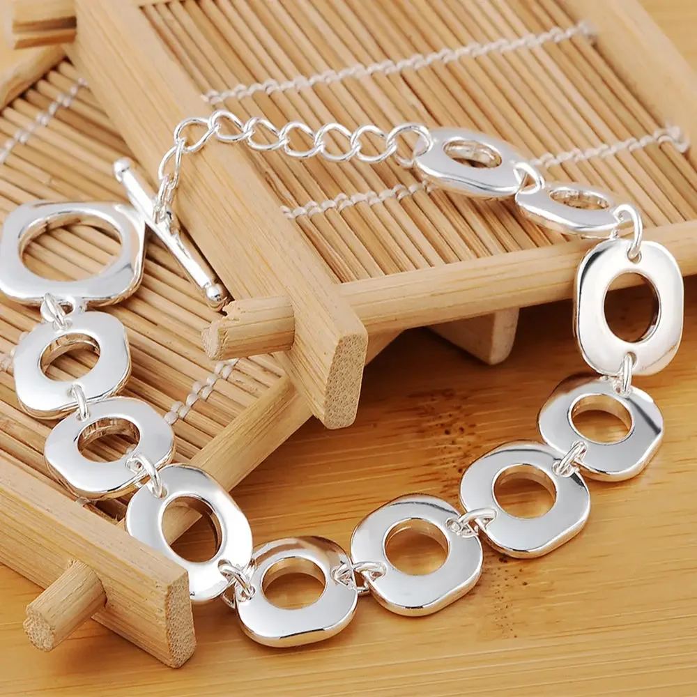 Noble Fashion Design 925 Sterling Silver Bracelets for Women Men Jewelry High Quality Popular Gifts
Noble Fashion Design 925 Sterling Silver Bracelets for Women Men Jewelry High Quality Popular Gifts