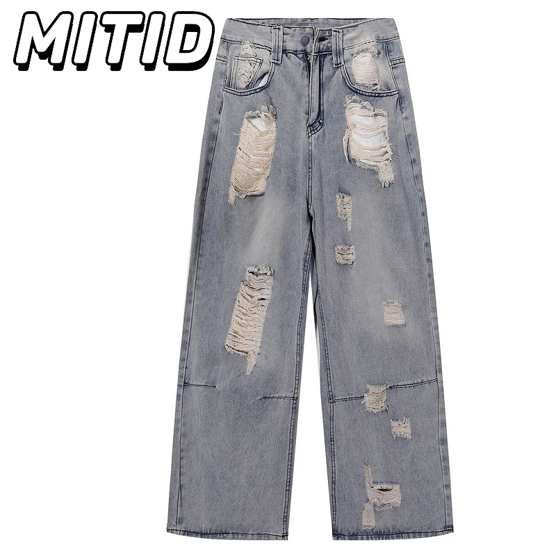 Hip Hop Streetwear Casual Straight Denim Trousers Men Fashion Hole Ripped Jeans Men Mid-waist Gray Jeans Couple Denim Pants
Hip Hop Streetwear Casual Straight Denim Trousers Men Fashion Hole Ripped Jeans Men Mid-waist Gray Jeans Couple Denim Pants